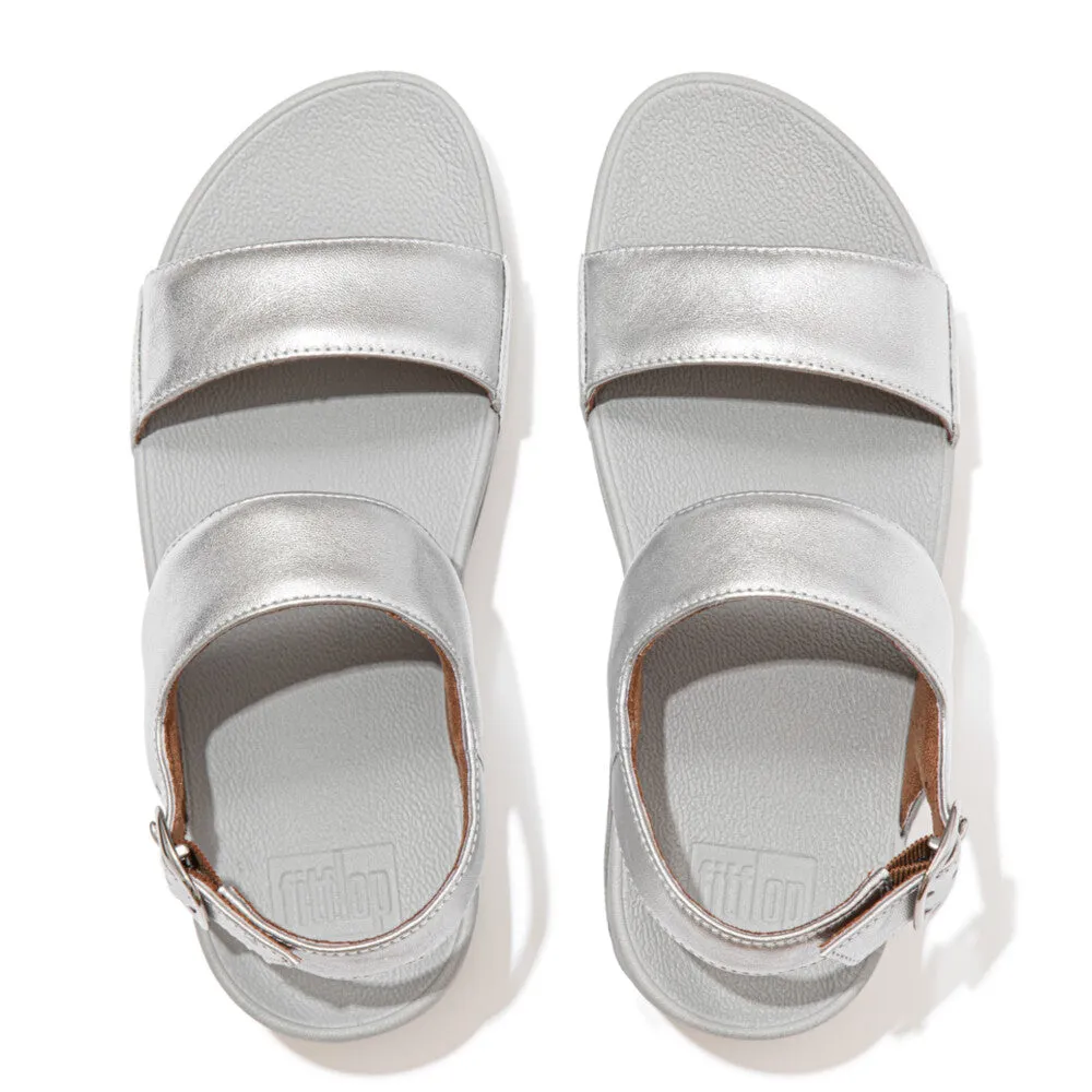 FitFlop Lulu Leather Back-Strap Sandals Silver