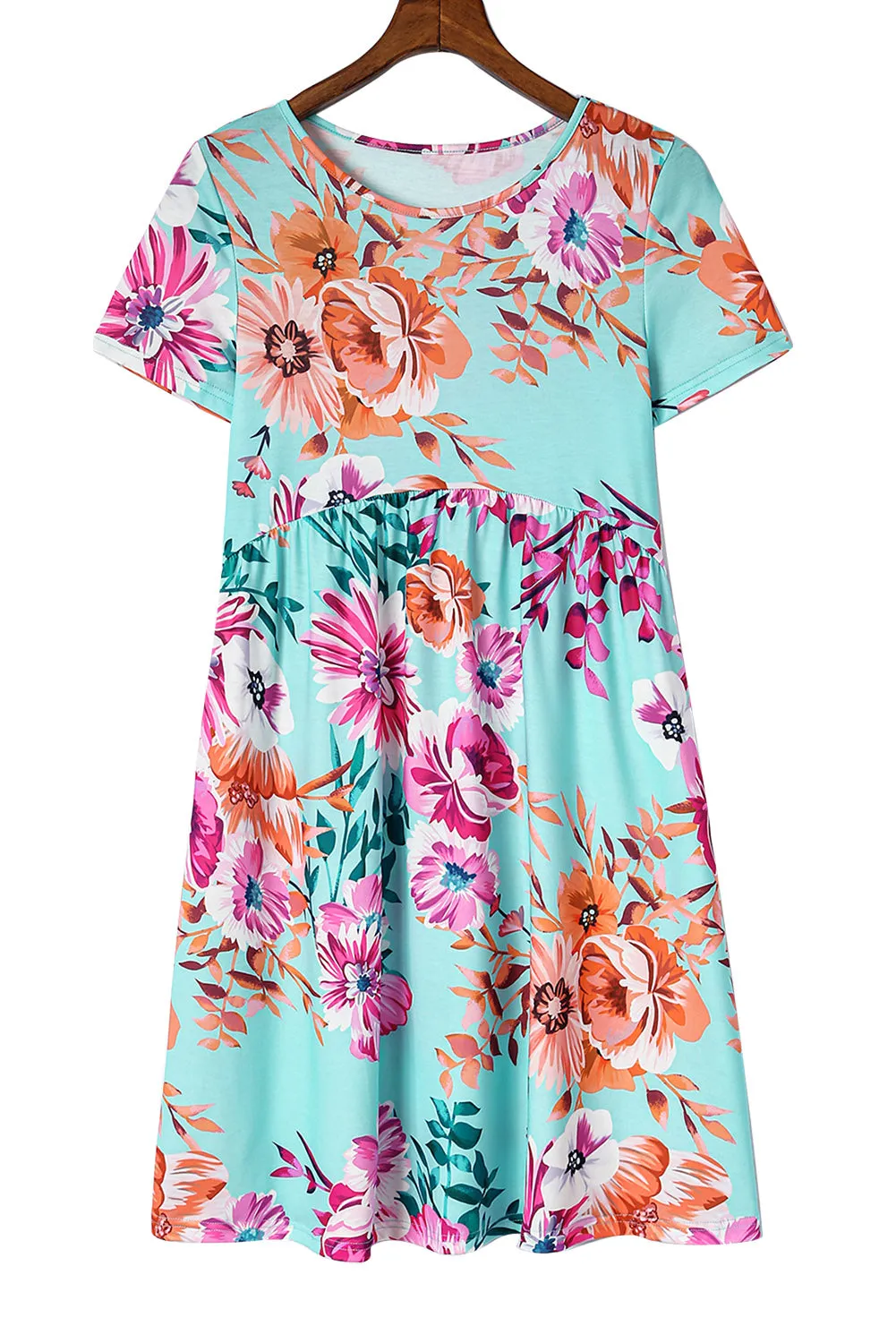 Floral High Waist T-Shirt Dress