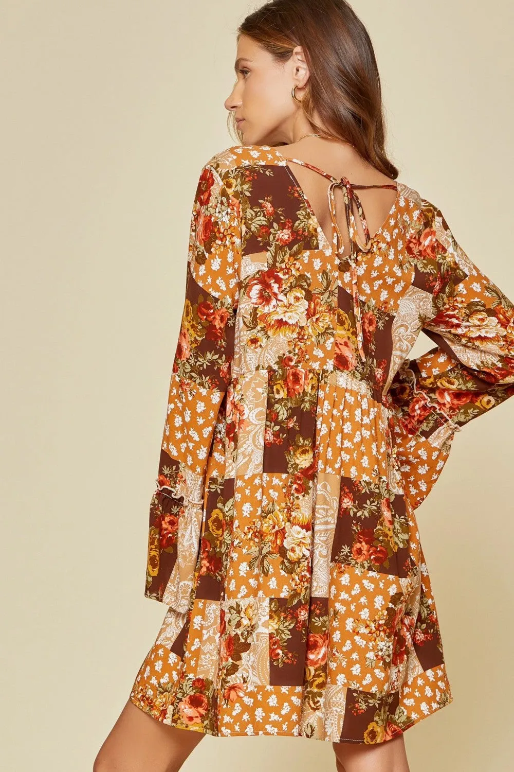 Floral Patchwork Dress, Rust