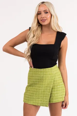 Flying Tomato Lime Woven Tweed Mini Skort