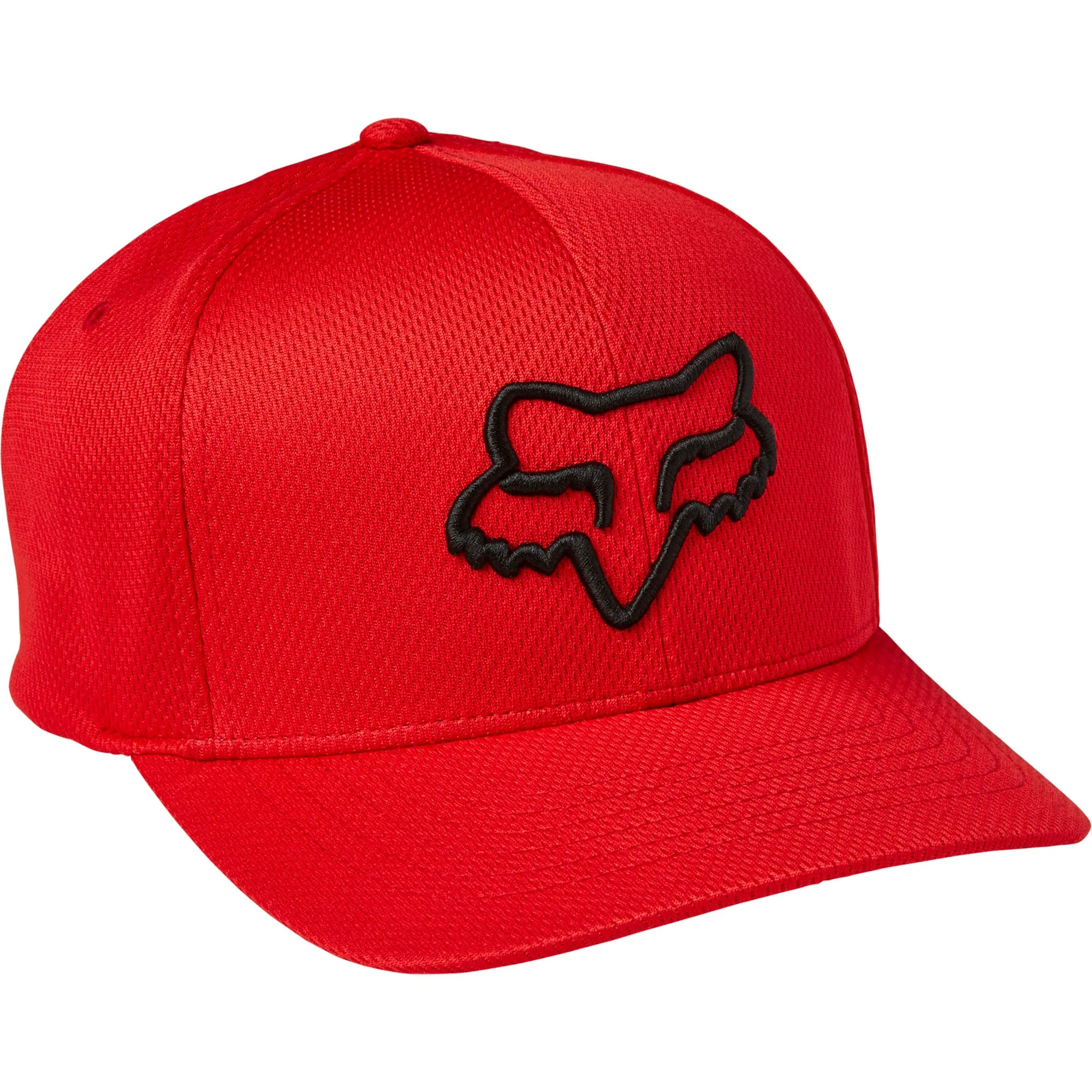 Fox Racing  Mens Lithotype FlexFit 2.0 Hat Baseball Cap Curved Bill Flame Red