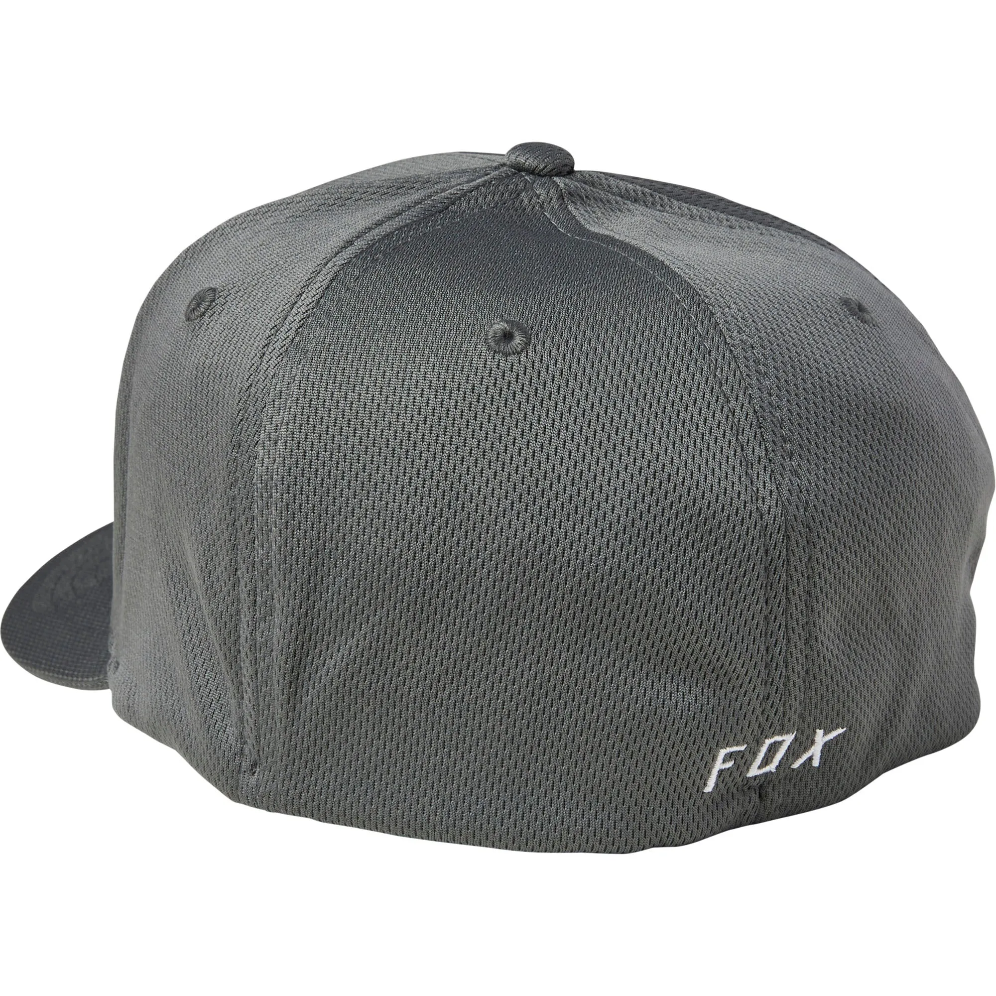 Fox Racing  Mens Lithotype FlexFit 2.0 Hat Baseball Cap Curved Bill Grey White