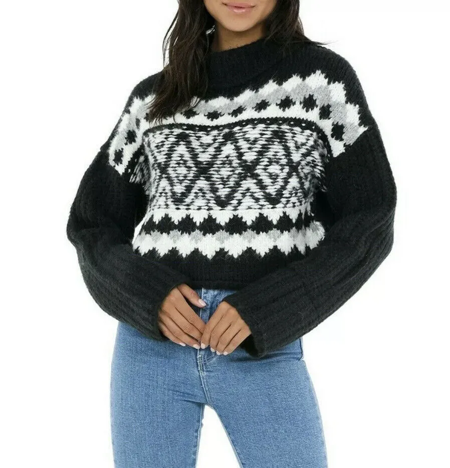 Free People Alpine Crop Mock Neck Sweater