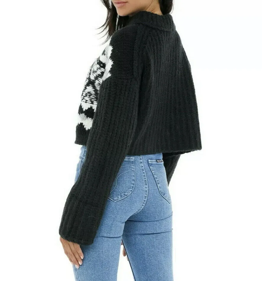 Free People Alpine Crop Mock Neck Sweater