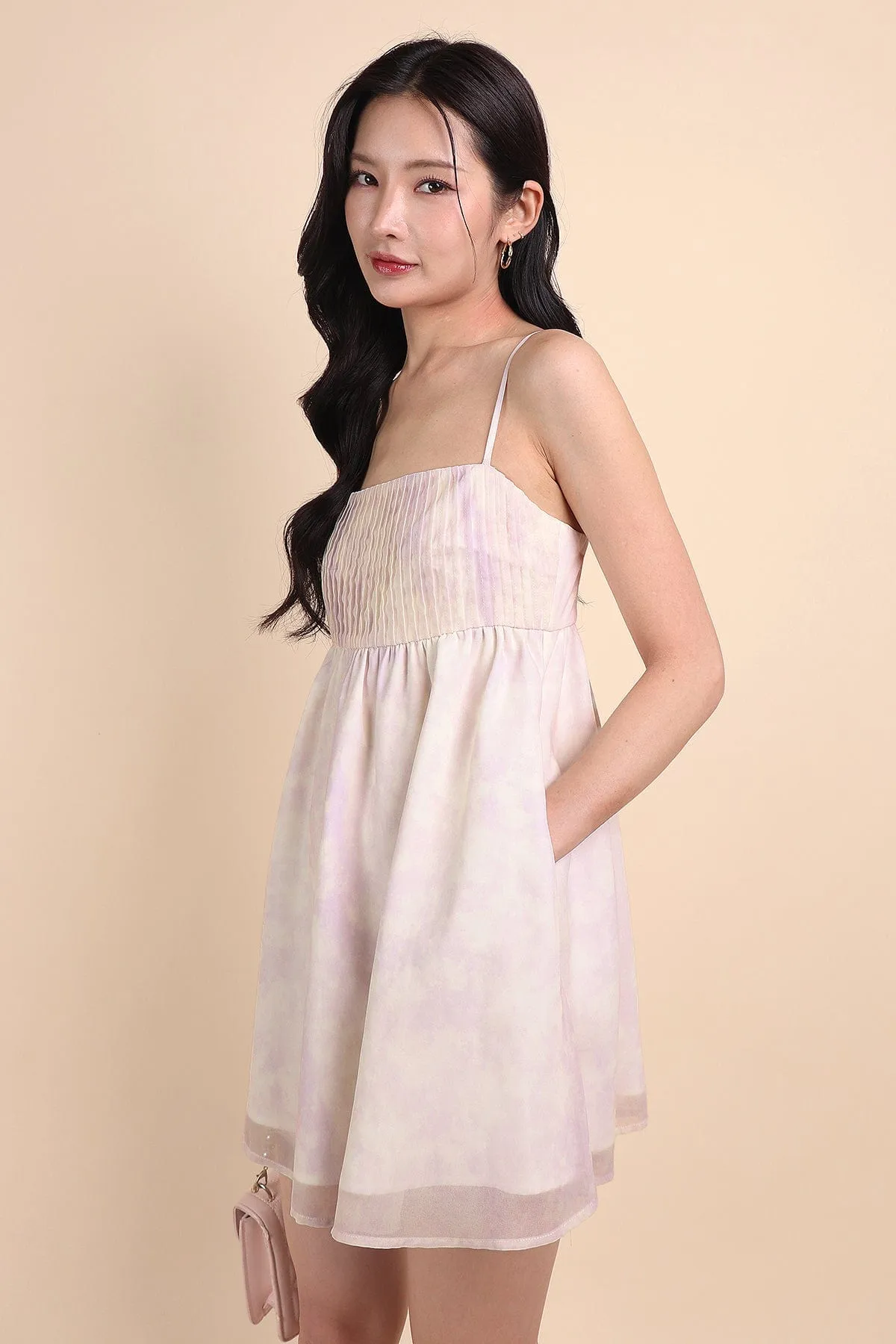 FRENCH DYE BABYDOLL DRESS IN LILAC