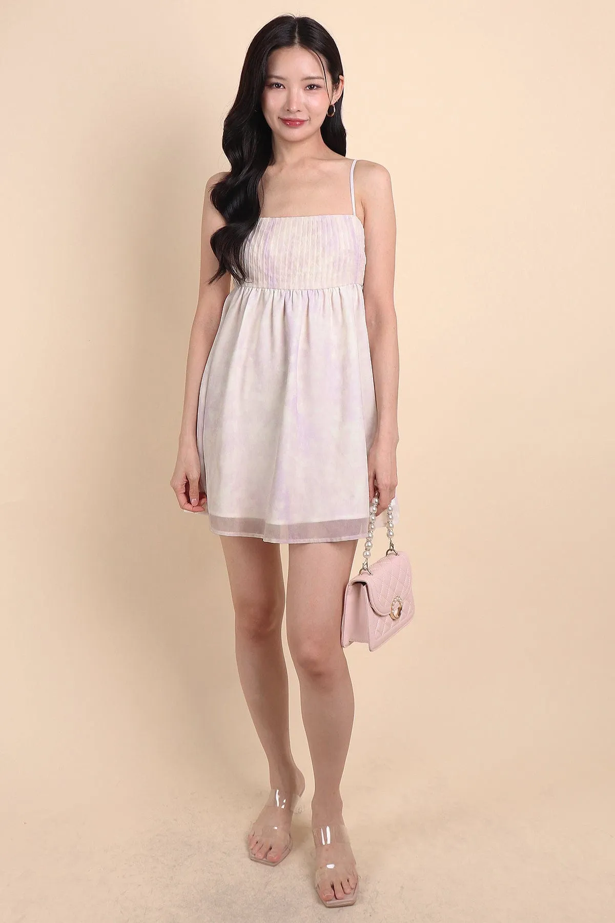 FRENCH DYE BABYDOLL DRESS IN LILAC