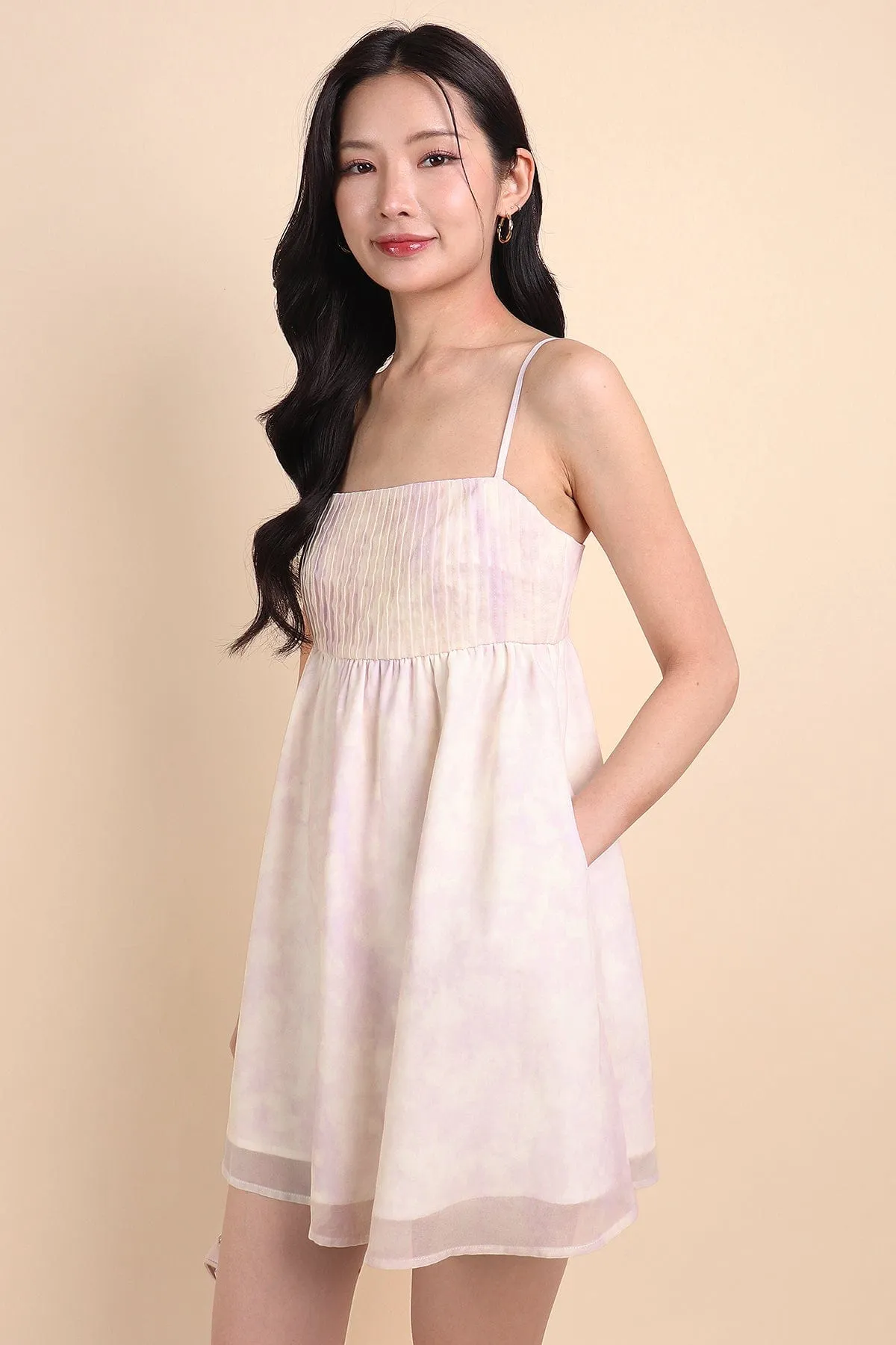 FRENCH DYE BABYDOLL DRESS IN LILAC