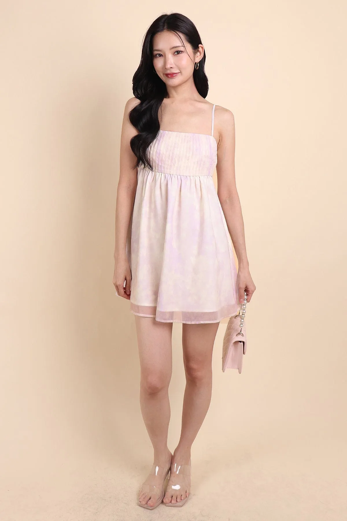 FRENCH DYE BABYDOLL DRESS IN LILAC