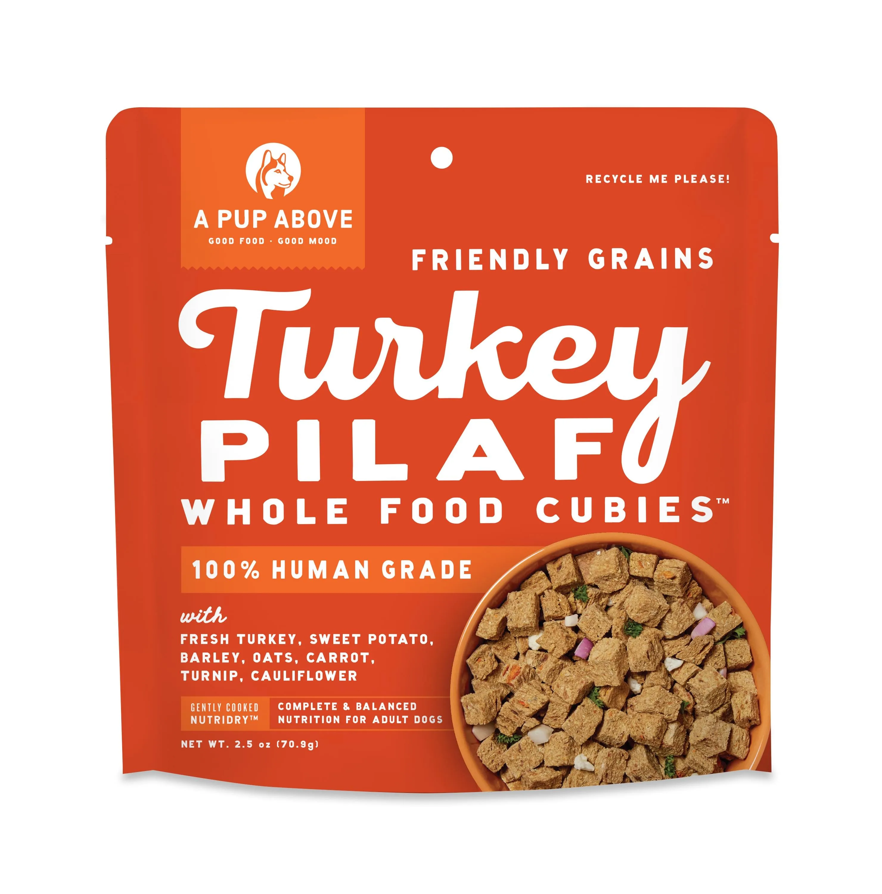 Friendly Grains Single Protein Sous-Vide Turkey Pilaf Dog Porchetta Cubes