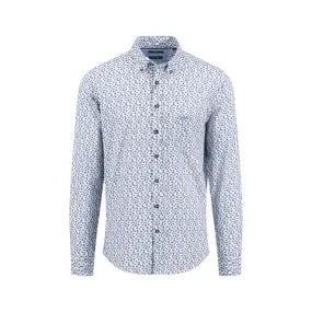 Fynch-Hatton Pure Cotton Shirt With Floral Print Casual Fit 14045070 Dusty Lavender