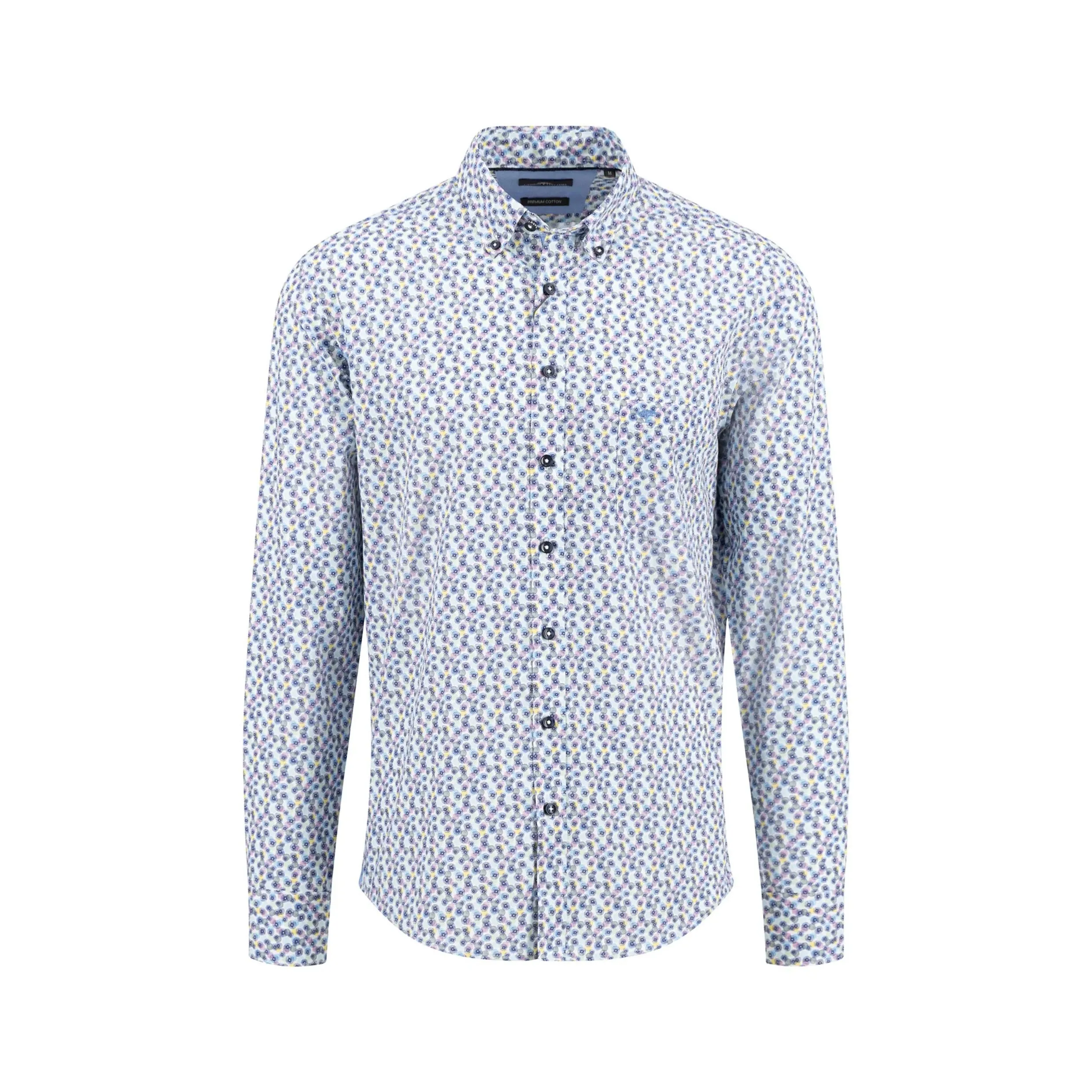 Fynch-Hatton Pure Cotton Shirt With Floral Print Casual Fit 14045070 Dusty Lavender