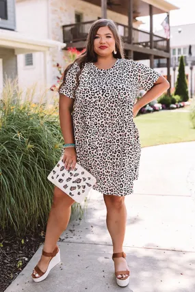 Good Energy Leopard Babydoll Dress Curves