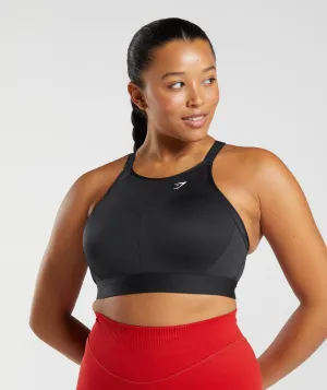 Gymshark High Neck High Support Sports Bra - Black