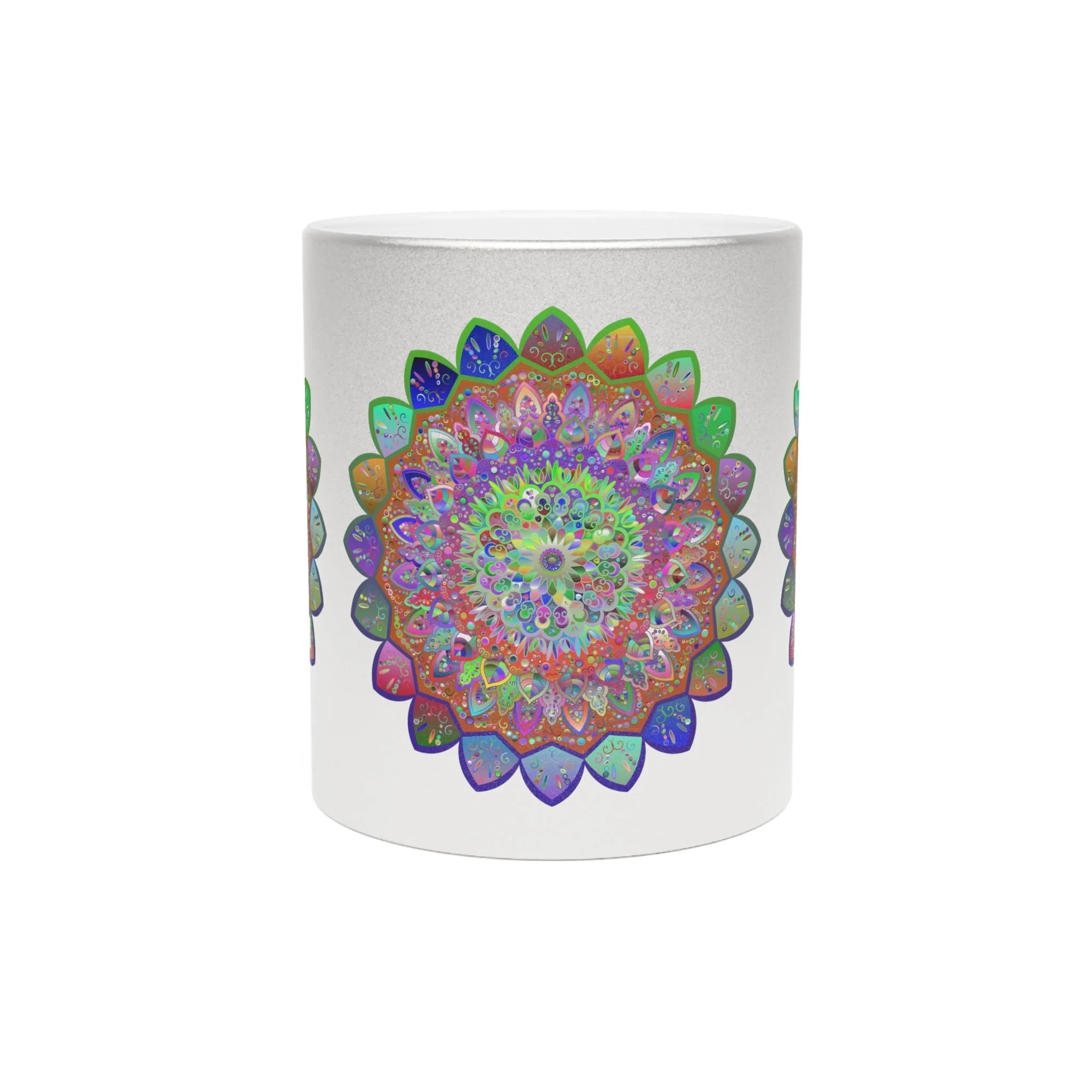 Handmade Mandala Art Metallic Mug - Unique Design