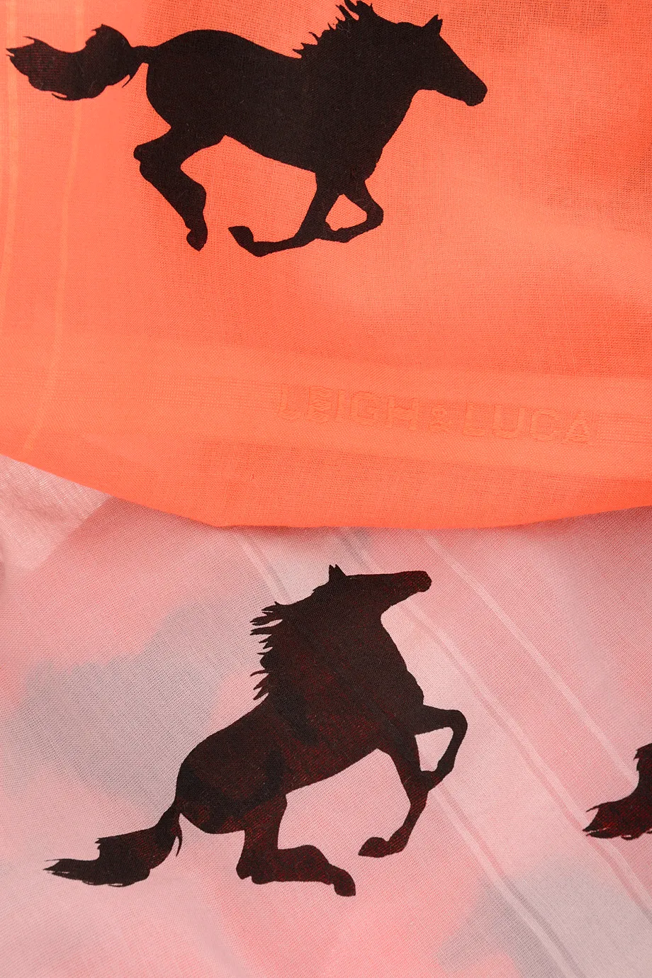 HORSES Dusk Fire Ombre Silk Woman Scarf