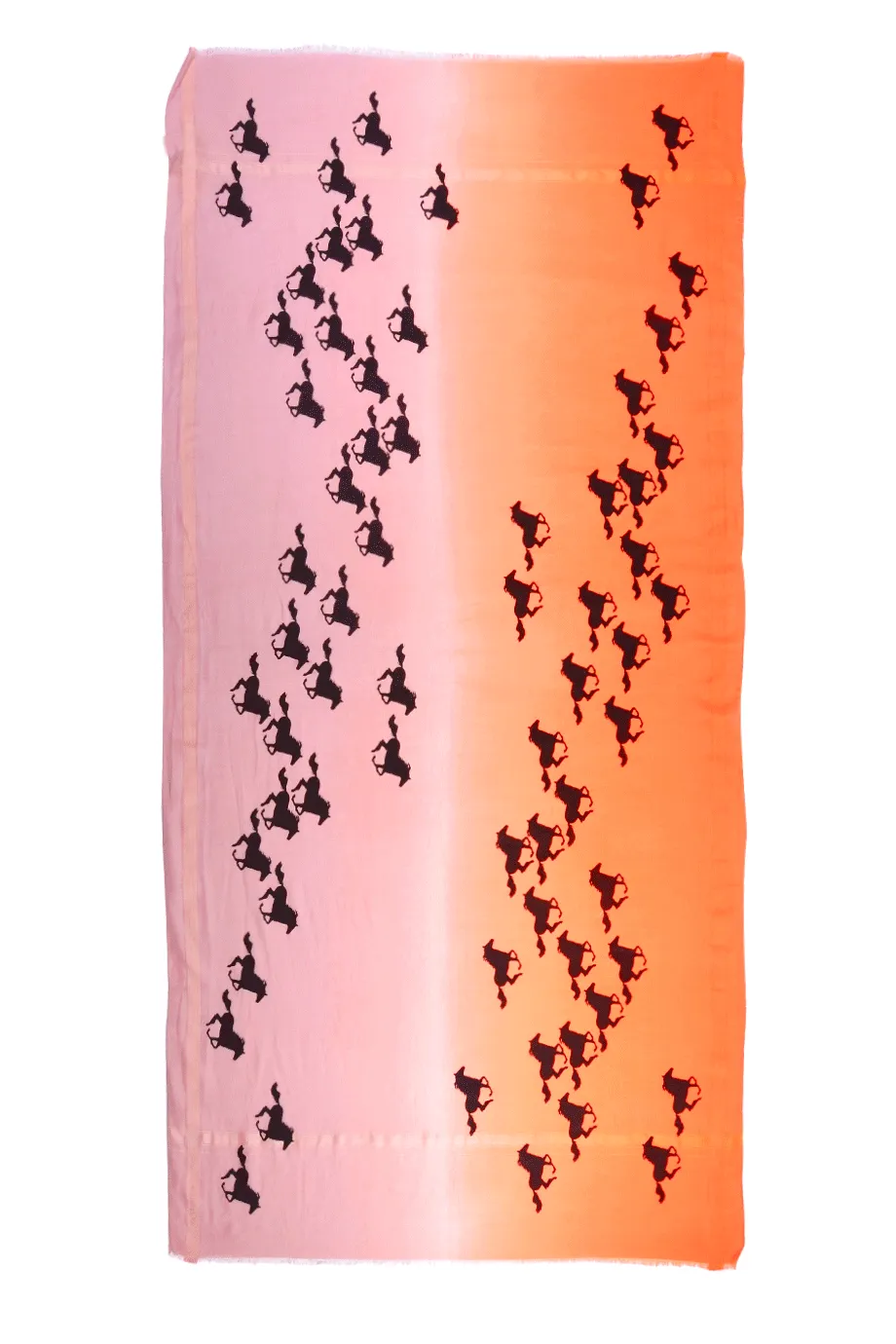 HORSES Dusk Fire Ombre Silk Woman Scarf