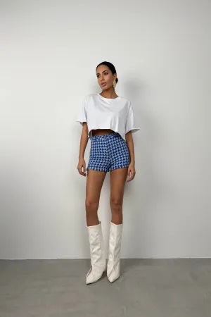 Houndstooth Tweed Shorts