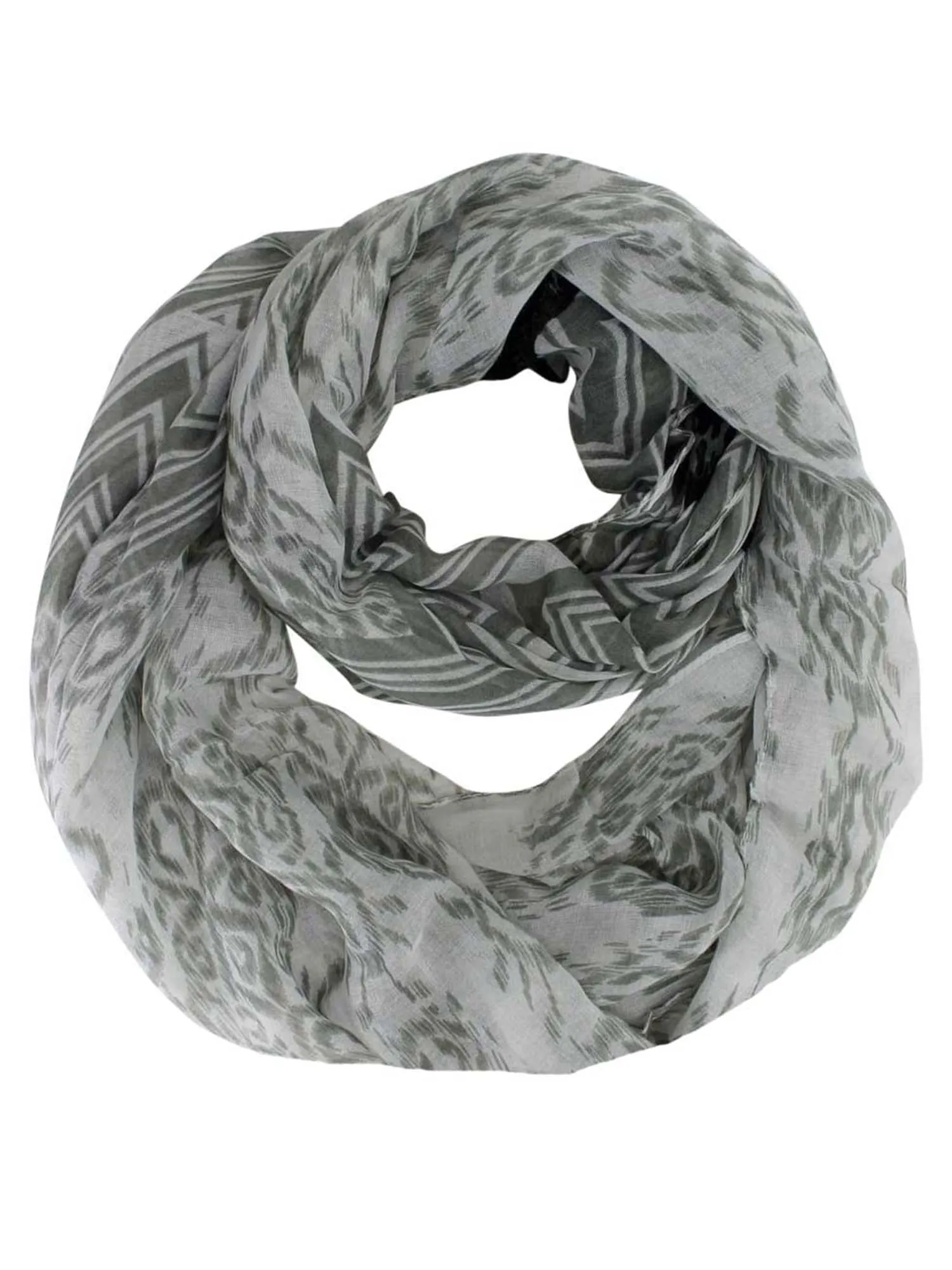 Ikat Chevron Print Spring Infinity Scarf