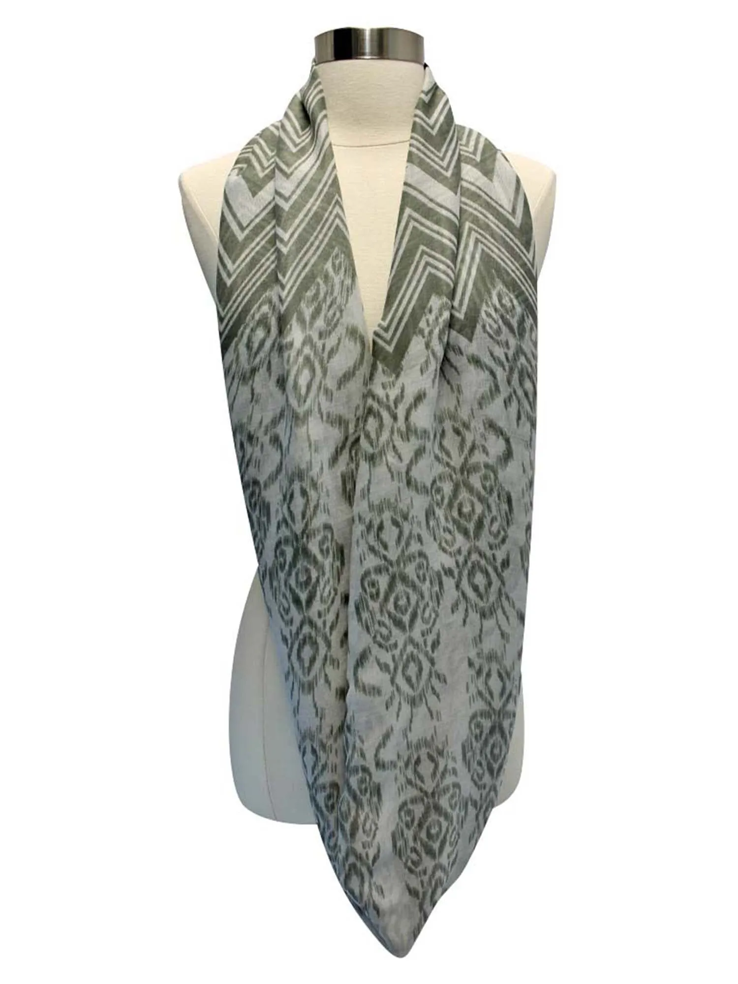 Ikat Chevron Print Spring Infinity Scarf