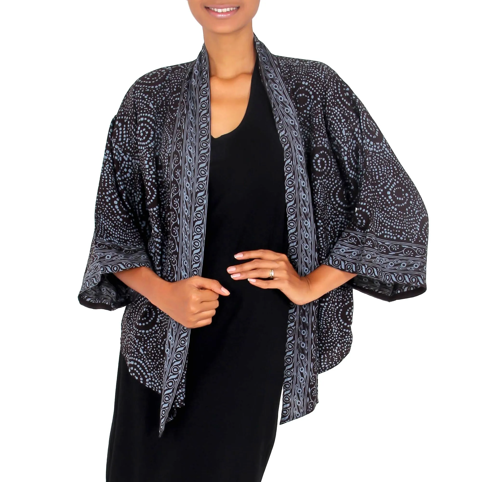 Javanese Dove Blue Batik Jacket