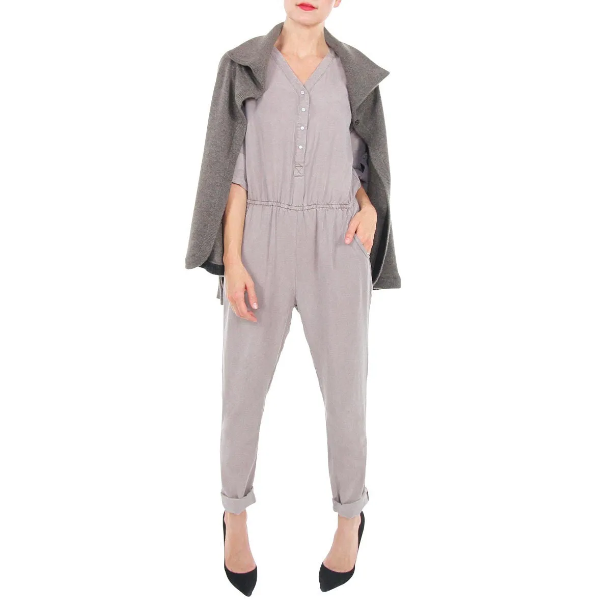 Jenni Taupe Tencel Jumpsuit