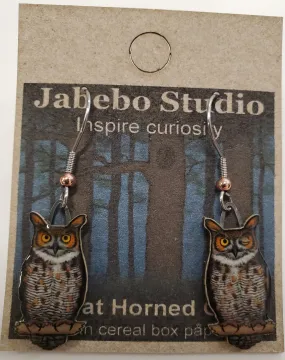 Jewelry- Earrings Jabebo Great Horned Owl