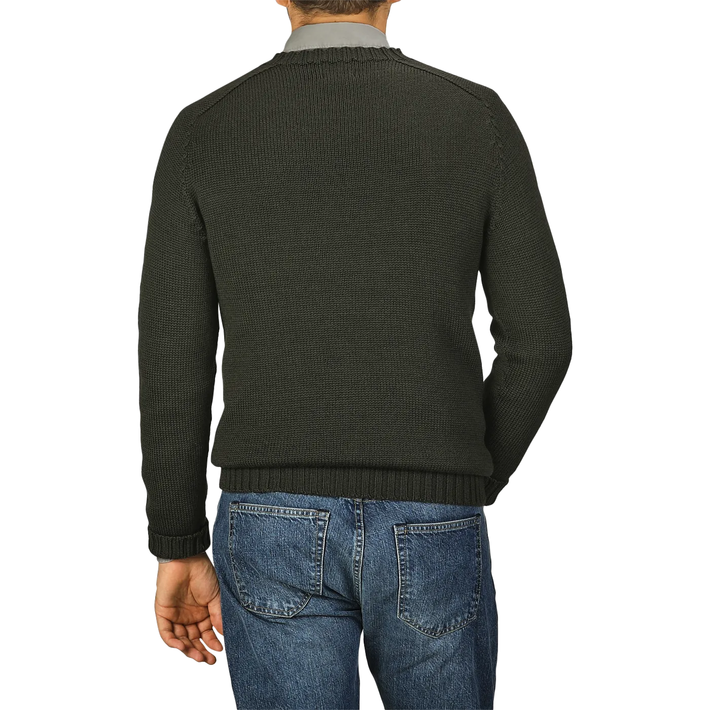 Khaki Green Merino Wool Garbis Sweater