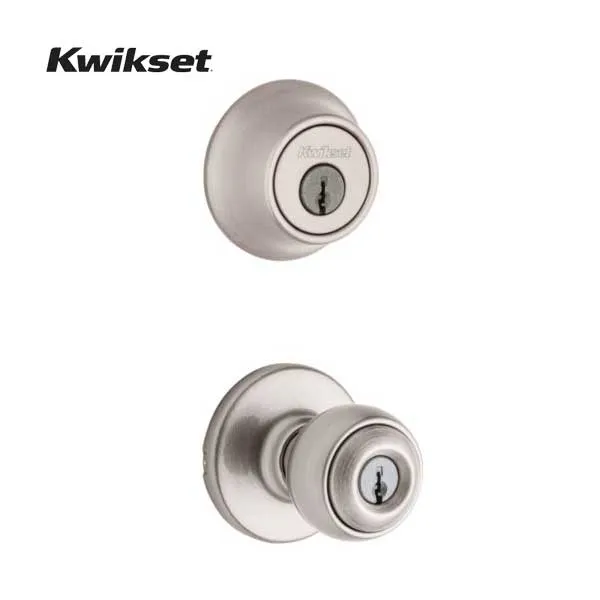 Kwikset - 690P - Polo Combo Set - Single Deadbolt & Knob - Optional Finish - Grade 3