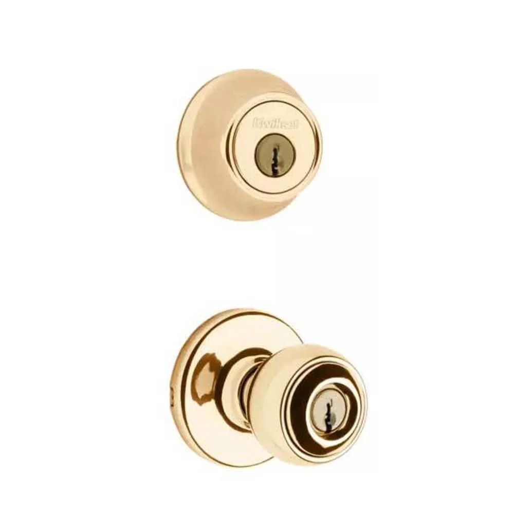 Kwikset - 690P - Polo Combo Set - Single Deadbolt & Knob - Optional Finish - Grade 3