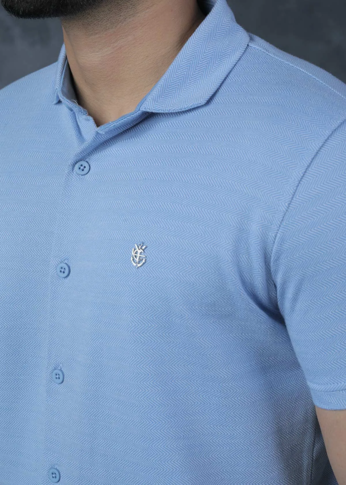 LCY  | Two Toned Diagonal Jacquard Polo Shirt