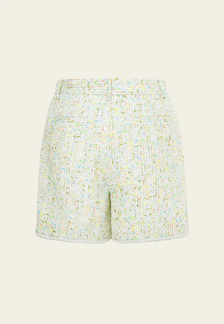 Lime Twist Tweed Shorts