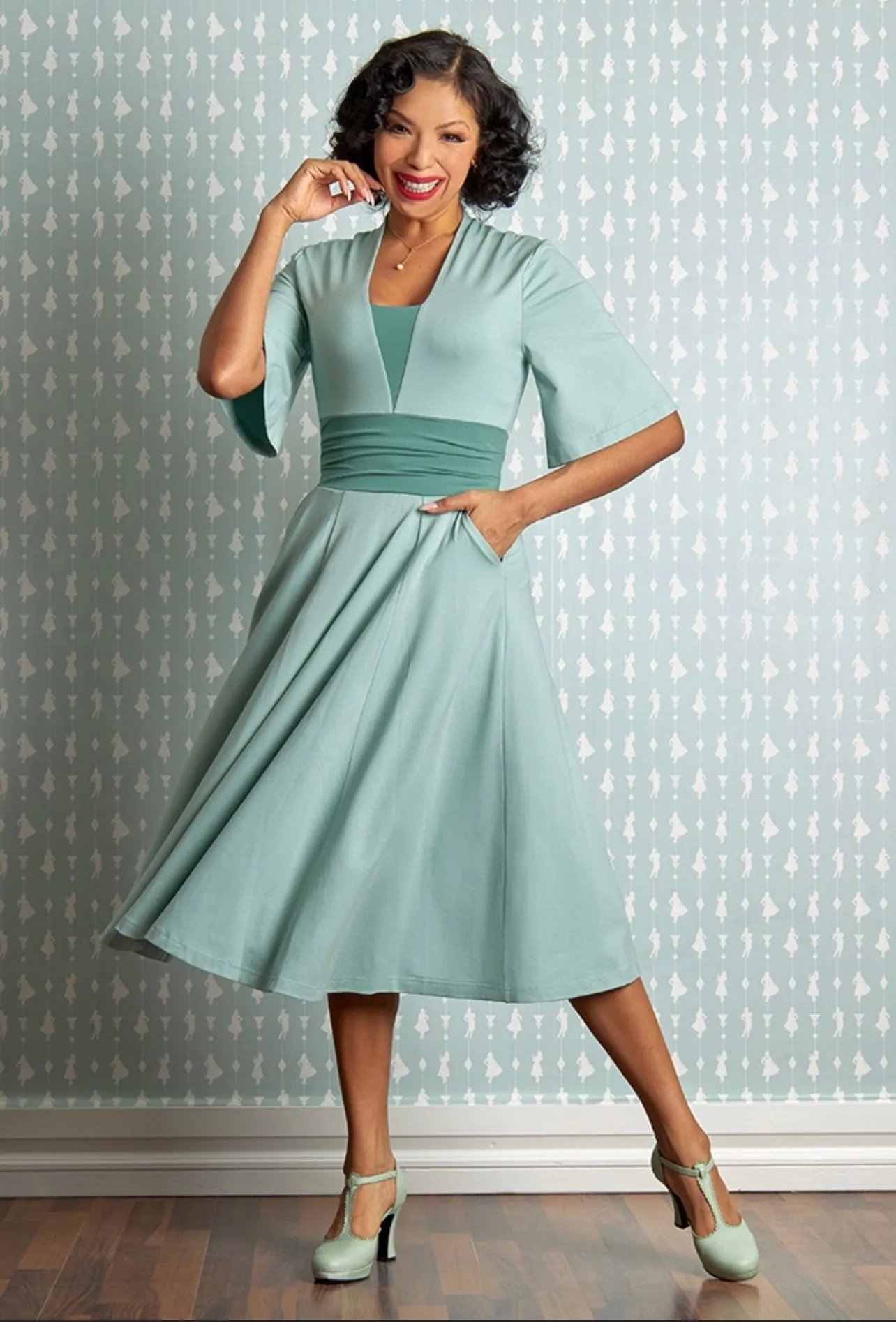 Loila-Minty Soft Summer Dress by Miss Candyfloss