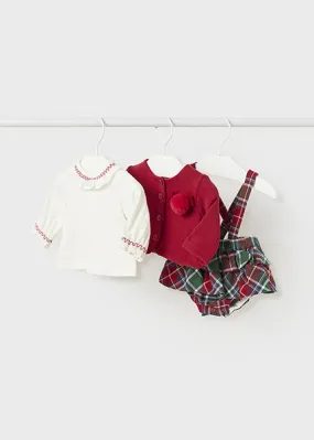 Mayoral Baby Girls Red Tartan Shorts Set