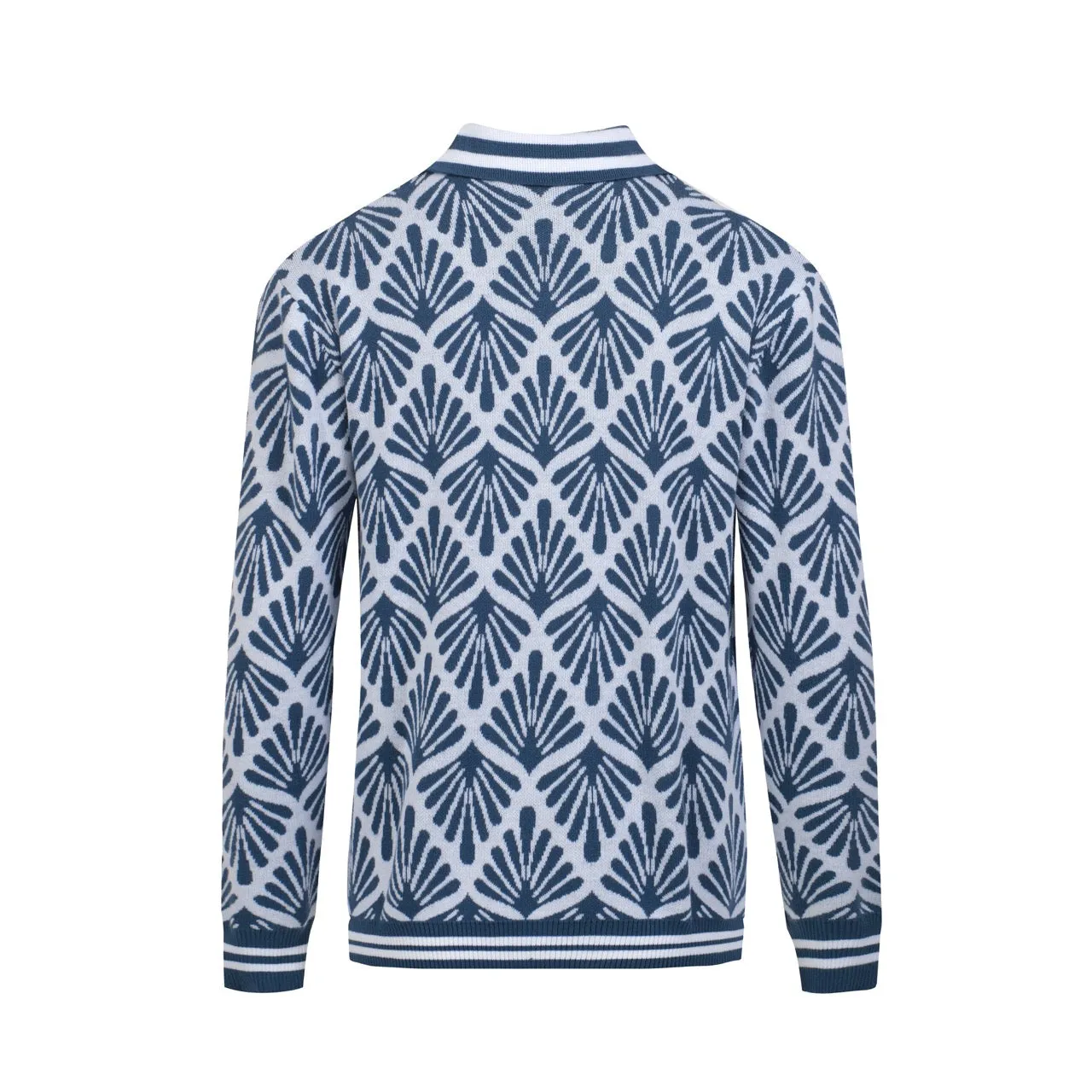 Men's Geometric Knit Cardigan – Vintage-Inspired Long-Sleeve Sweater for Everyday Style