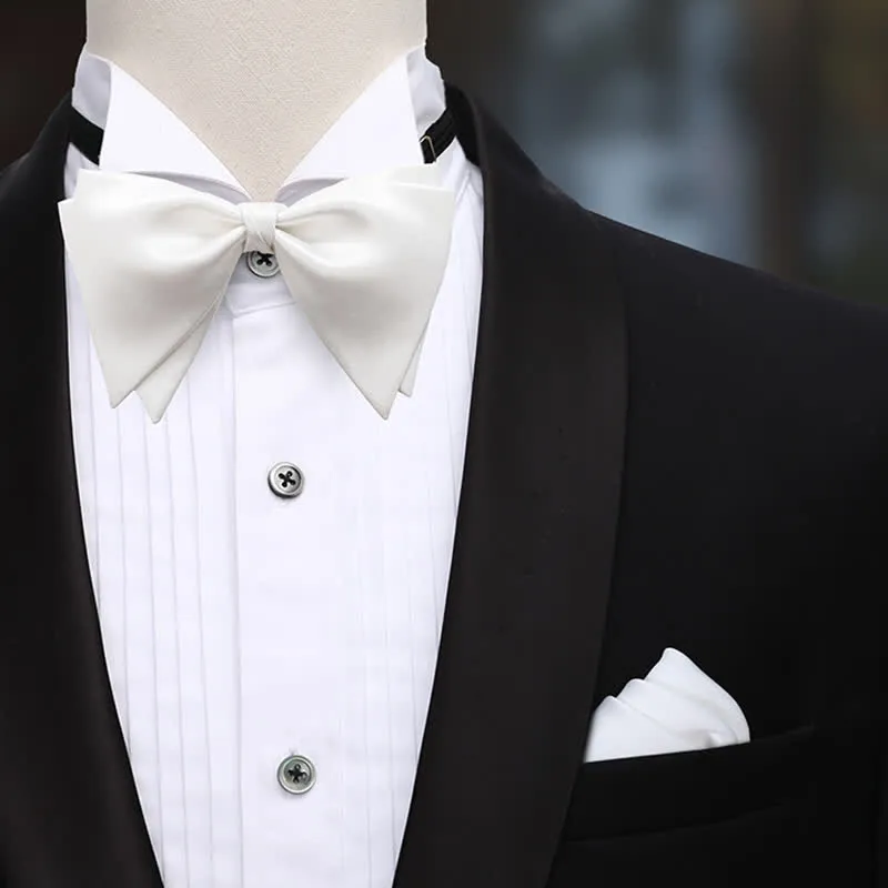 Men's Graceful Wedding Groom Oversized Pointed Bow Tie