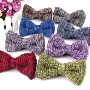 Men's Rustic Leisure Tie-dye Knitted Bow Tie