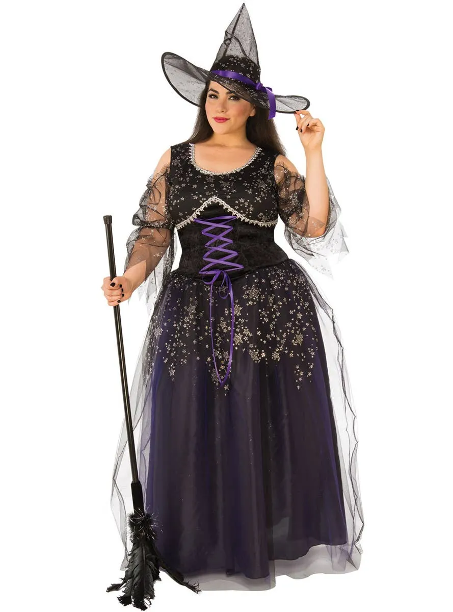 Midnight Witch Womens Plus Size Halloween Costume