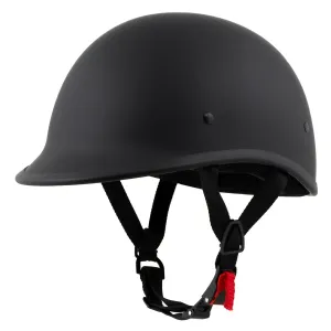 Milwaukee Helmets Polo Style Matte Black Motorcycle Half Face Helmet