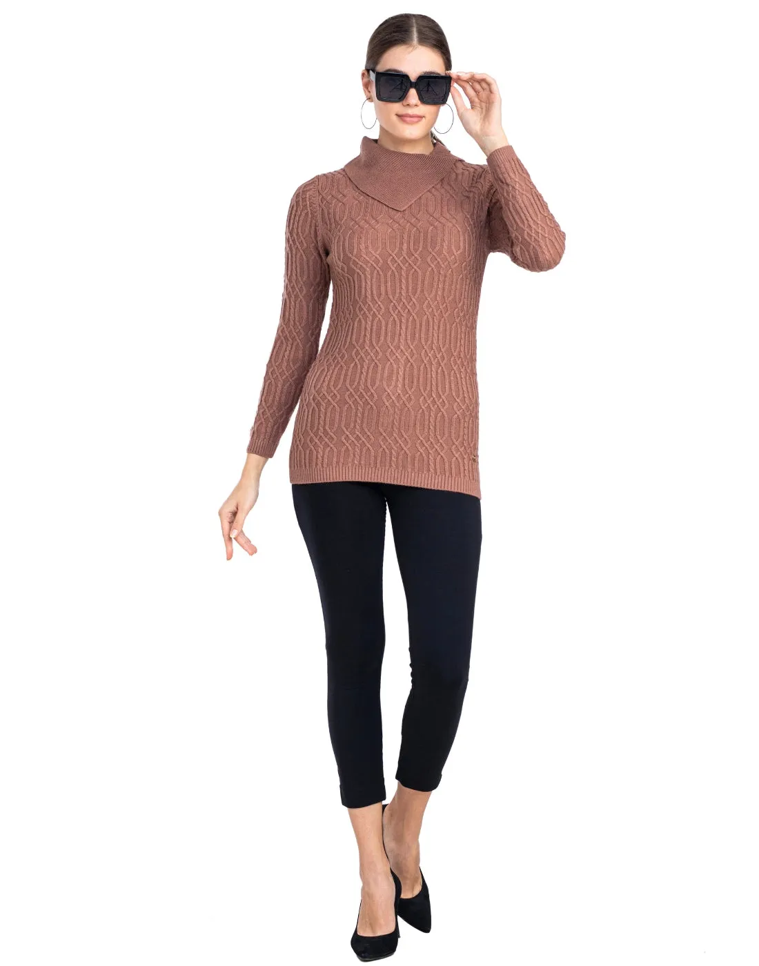 Moda Elementi Knitted sweaters pullover styles Brown