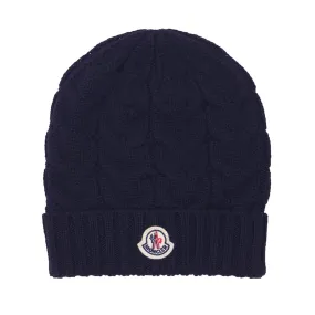 Moncler Cable Knit Hat Navy