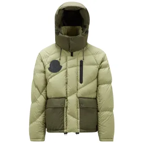 MONCLER GENIUS X PHARRELL WILLIAMS CHESTNUT SHORT DOWN JACKET - LIGHT GREEN