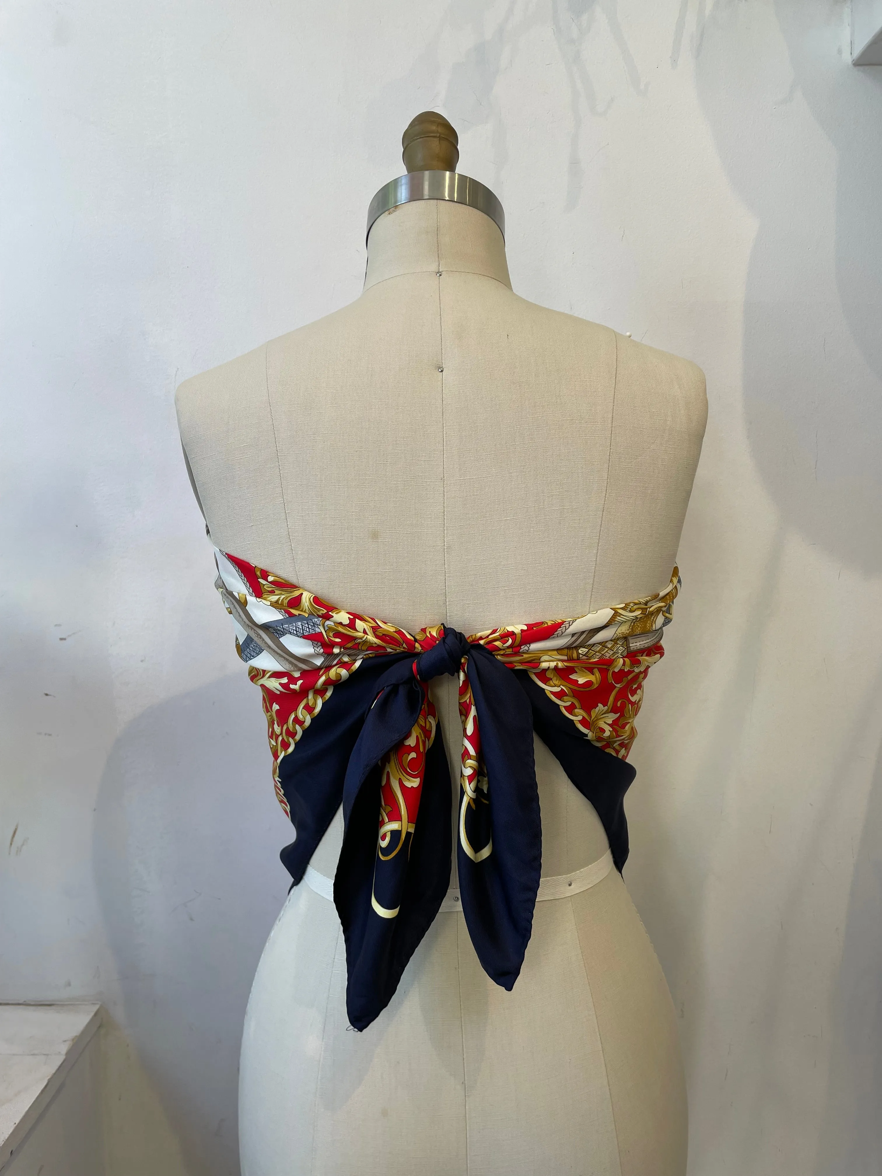 Nautical 'pierre balmain paris' silk scarf