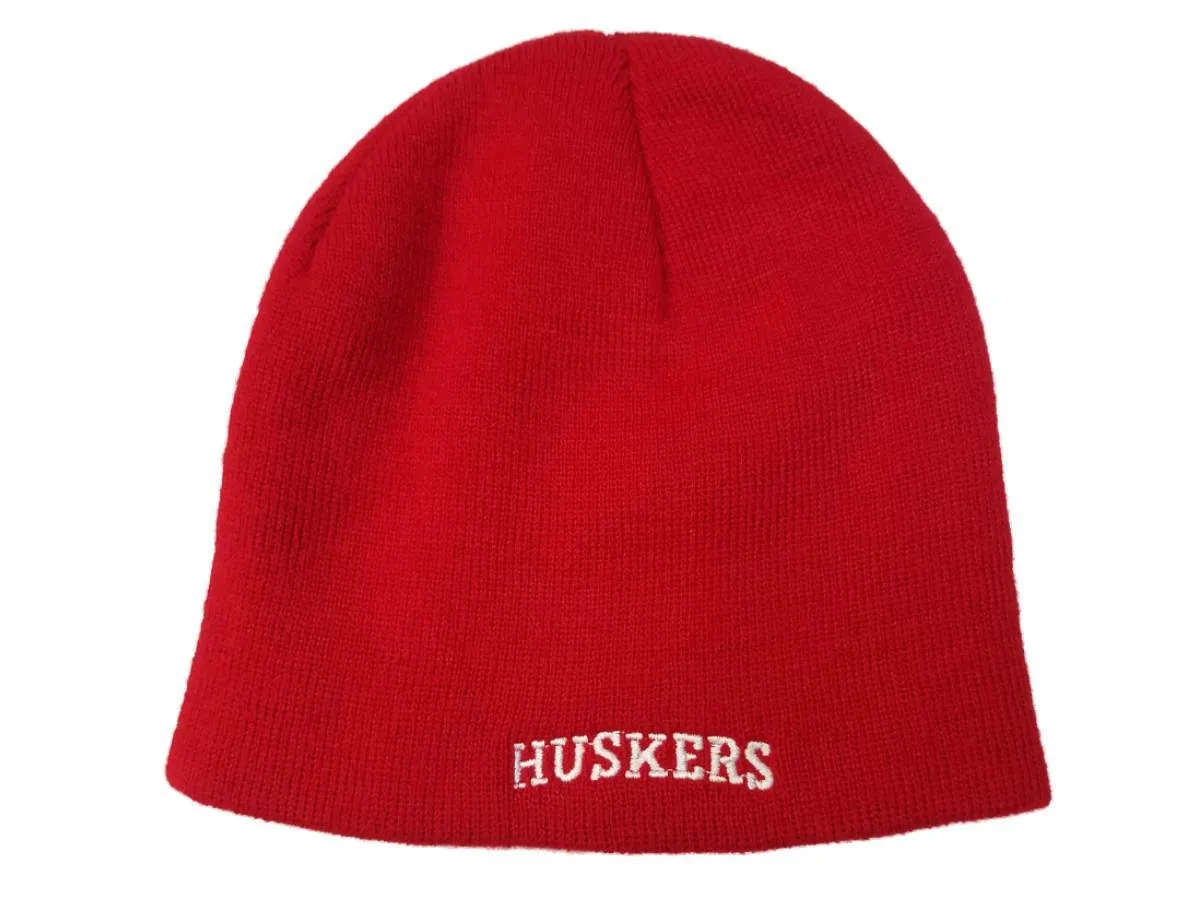 Nebraska Cornhuskers Captivating Headgear Red Acrylic Knit Skull Beanie Hat Cap