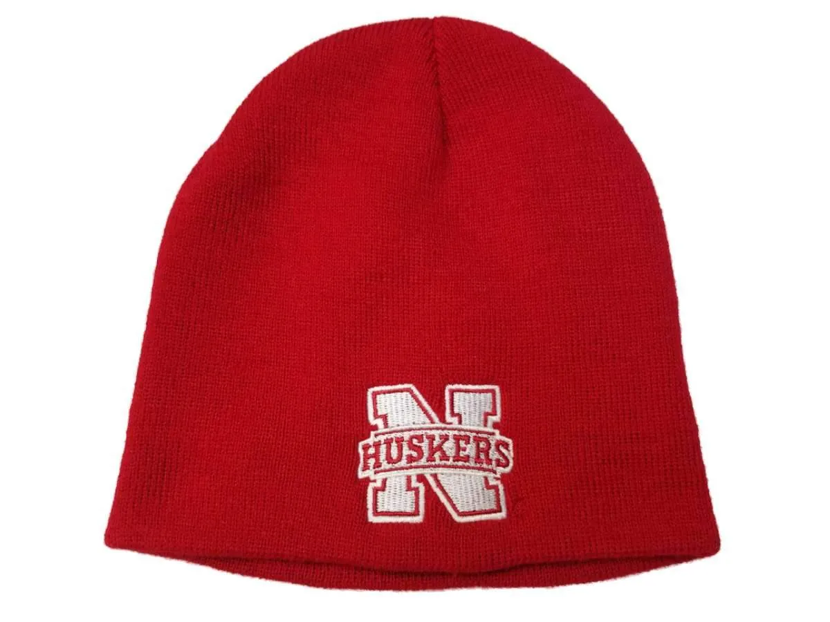 Nebraska Cornhuskers Captivating Headgear Red Acrylic Knit Skull Beanie Hat Cap