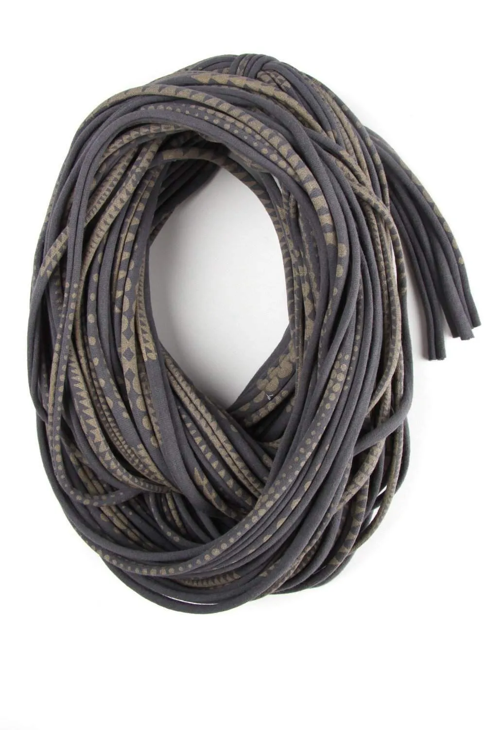 Necklush Cowl Scarf / Dark Grey & Gold / Unisex