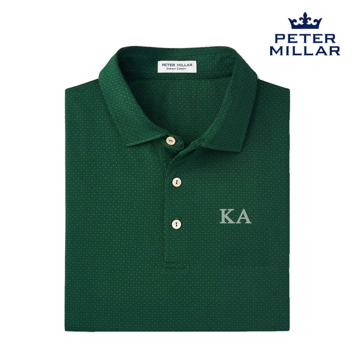 New! Kappa Alpha Peter Millar Tesseract Patterned Polo With Greek Letters