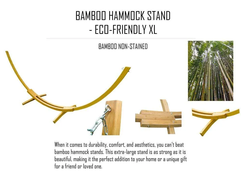 Nicaraguan Hammock with Eco-Friendly Bamboo Stand