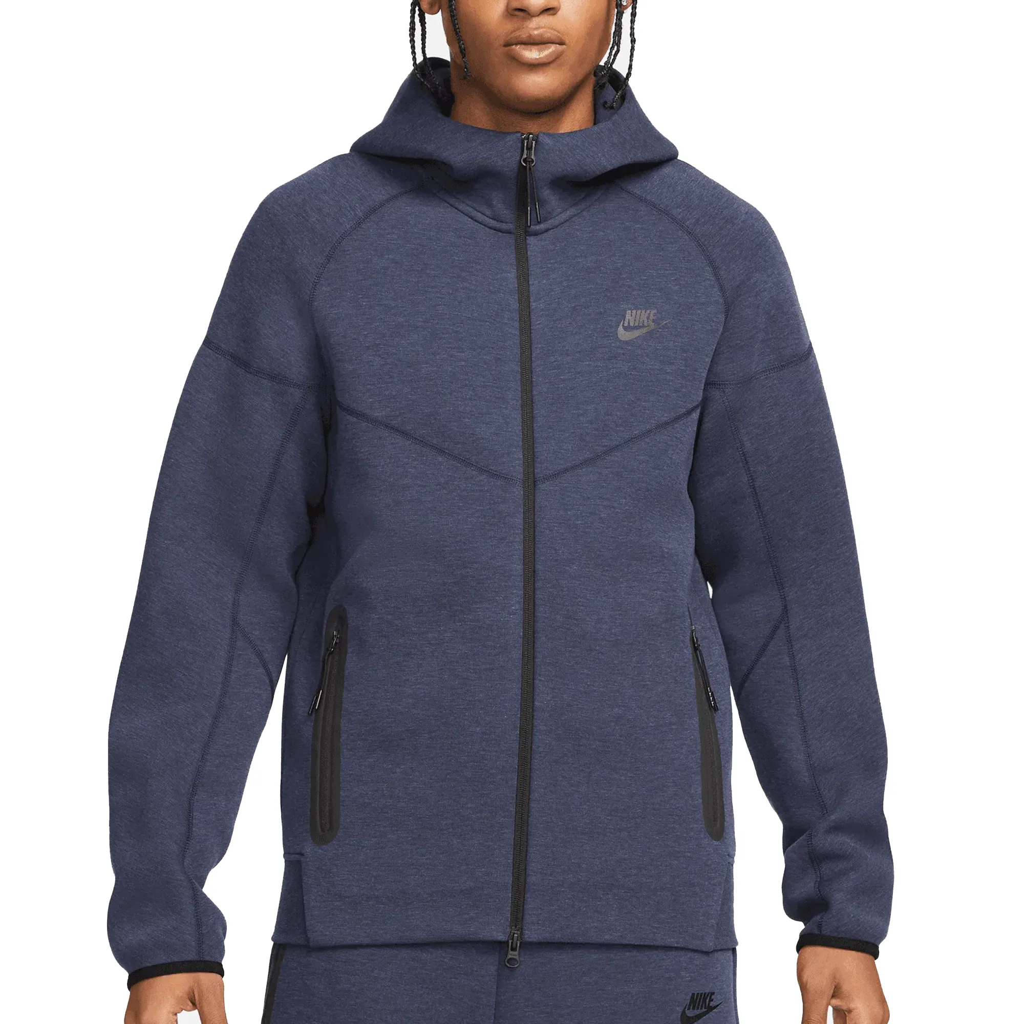 Nike Mens Sportswear Tech Fleece Windrunner Hoodie (Obsidian/Heather/Black)