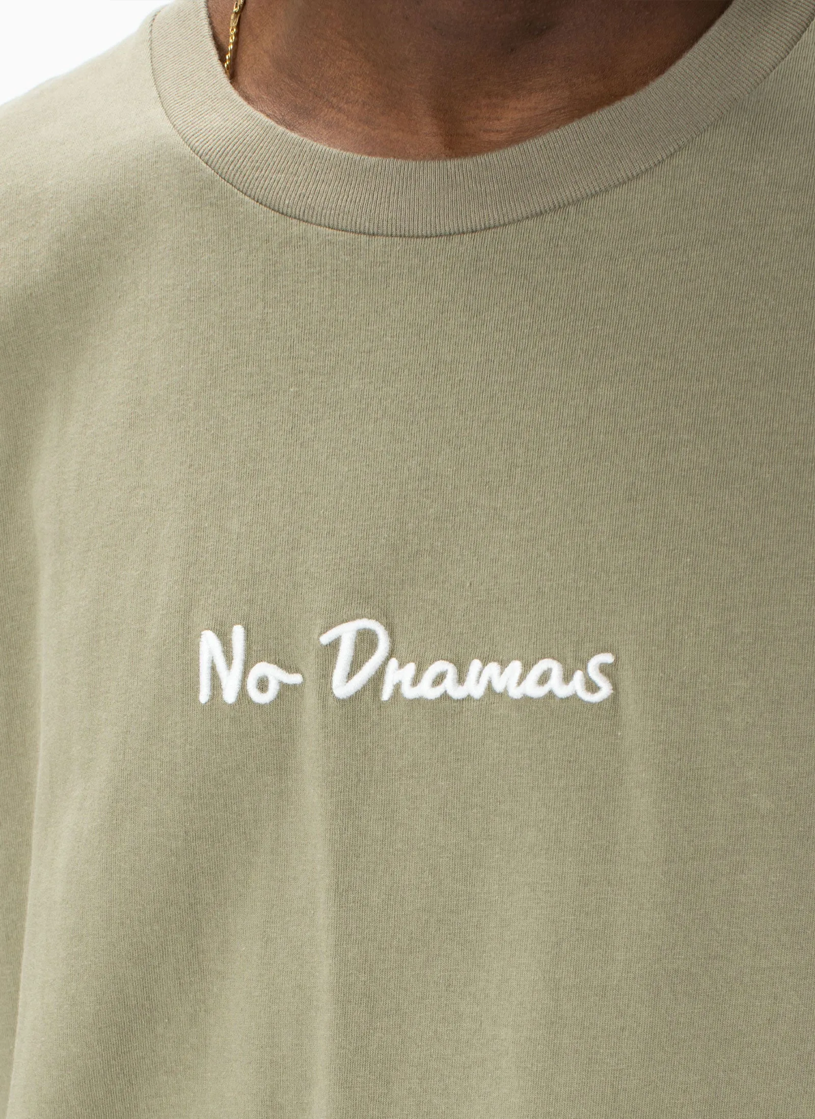 No Dramas Tee Sage