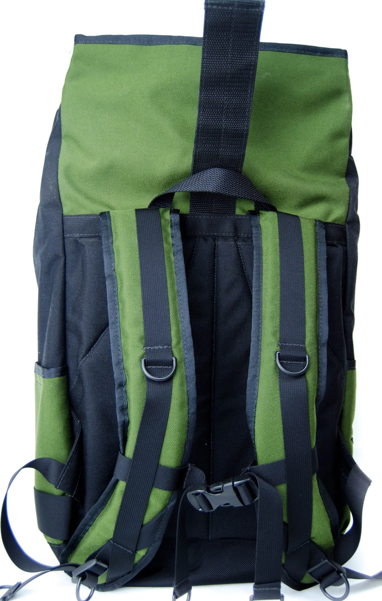 Olive and Black Roll Top Backpack